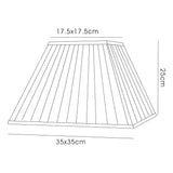 Leela Square Pleated Lampshade - Ivory, 17.5/35cm x 25cm