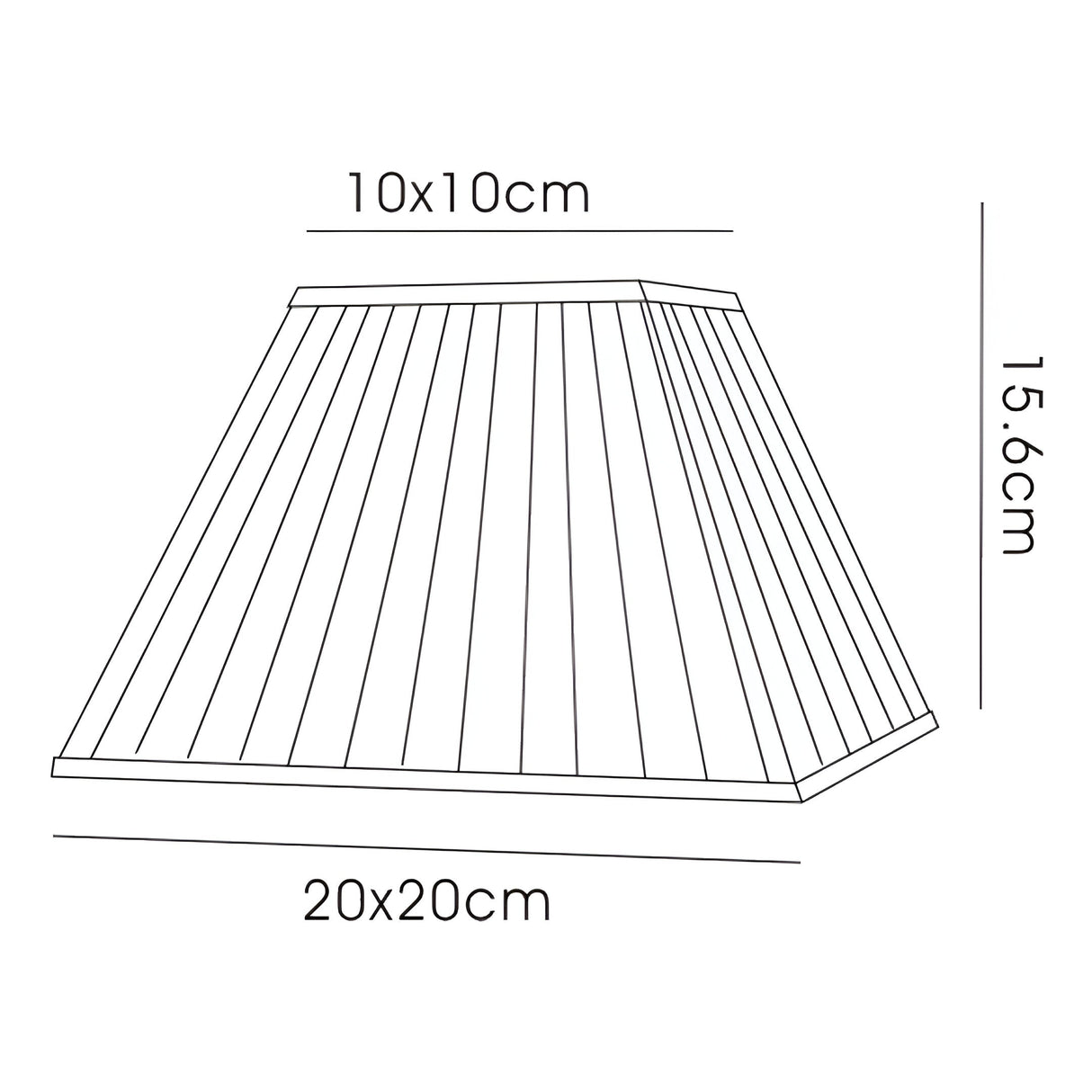 Leela Square Pleated Lampshade - White, 10/20cm x 15.6cm