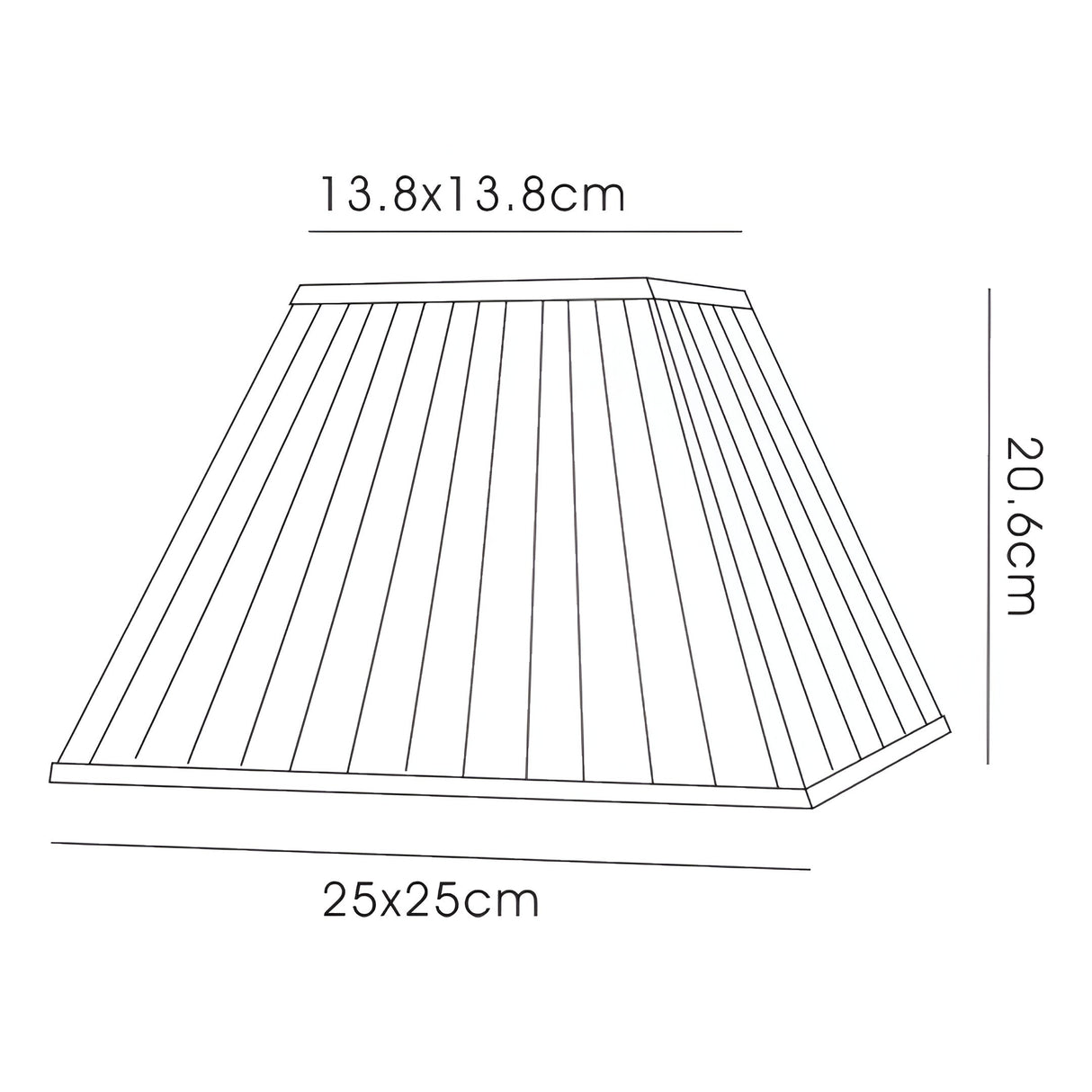 Leela Square Pleated Lampshade - White, 13.8/25cm x 20.6cm