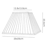 Leela Square Pleated Lampshade - White, 13.8/25cm x 20.6cm