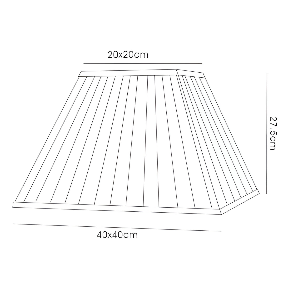 Leela Square Pleated Lampshade - White, 20/40cm x 27.5cm