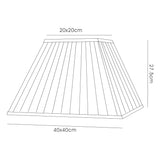 Leela Square Pleated Lampshade - White, 20/40cm x 27.5cm