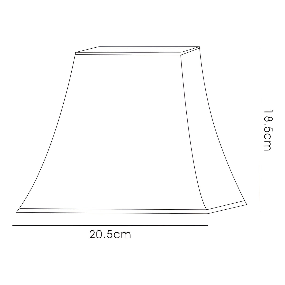 Contessa Extra Small Square Lampshade - Black, 13/20.5cm x 18.5cm