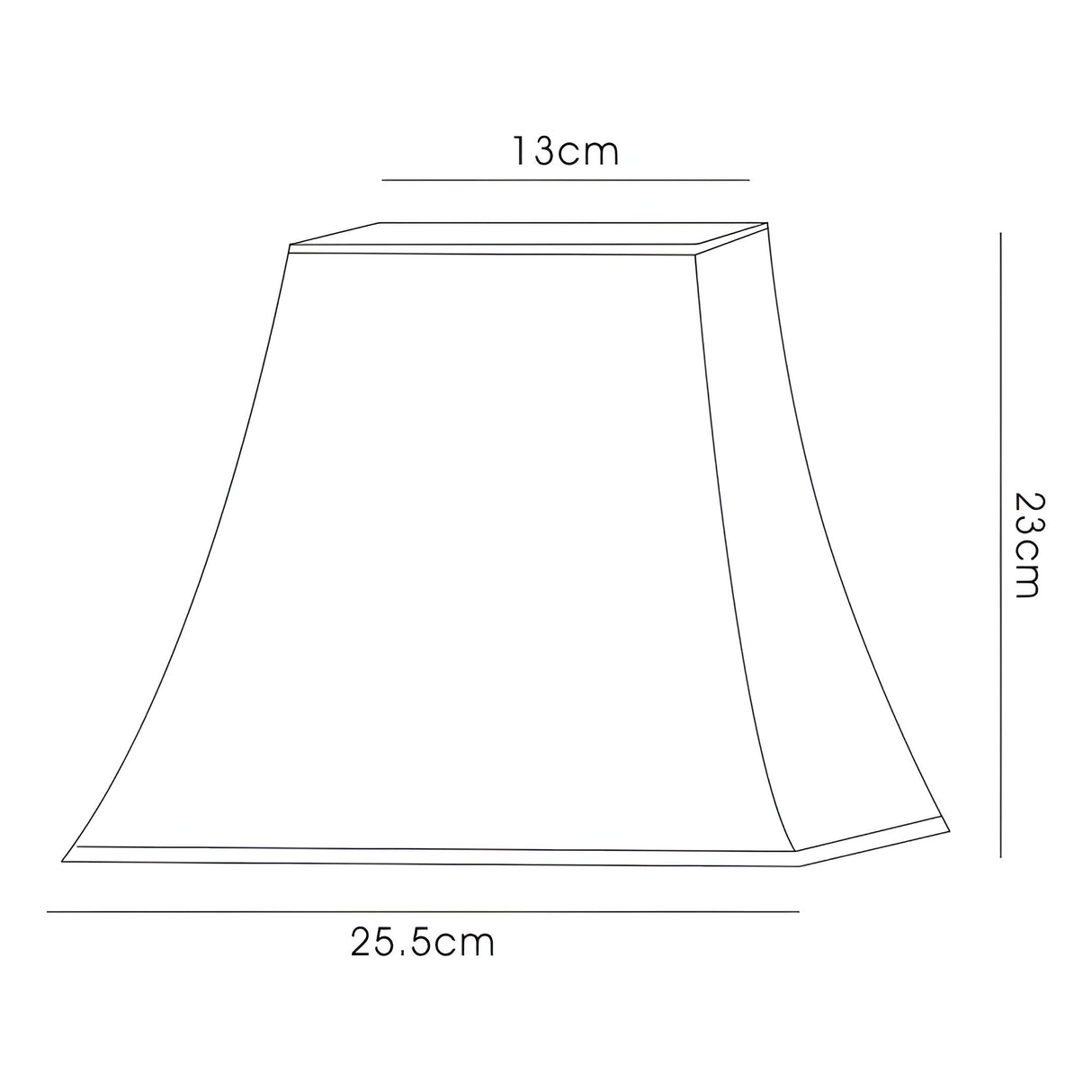 Contessa Small Square Lampshade - White, 13/25.5cm x 23cm