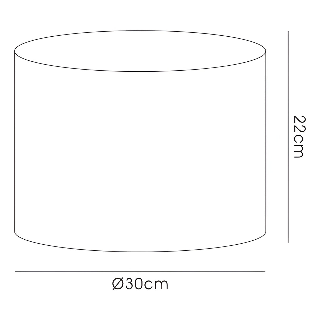 Duo Small Round Lampshade - Black/Chrome, 30 x 22cm