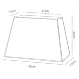 Maxine Rectangular Lampshade - White, 27/36cm x 24cm