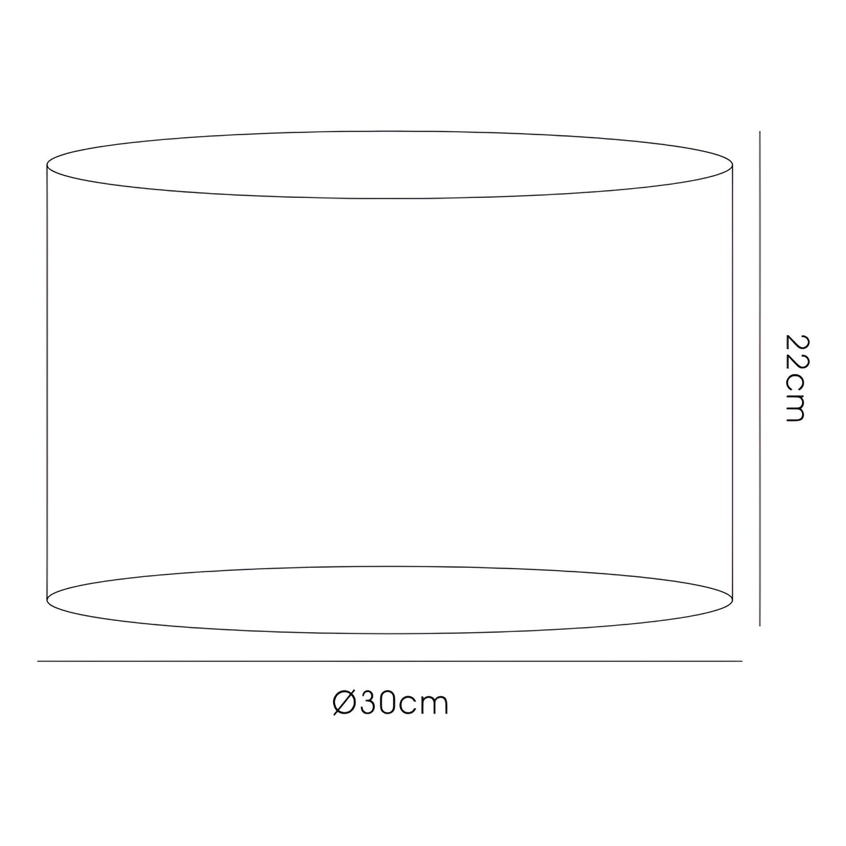 Curino Medium Round Fabric Lampshade - Black, 30 x 22cm