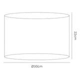 Curino Medium Round Fabric Lampshade - Black, 30 x 22cm