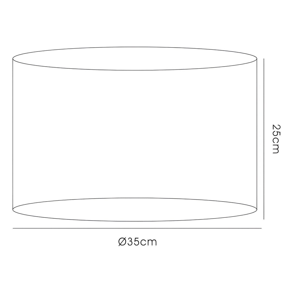 Curino Large Round Fabric Lampshade - Black, 35 x 25cm