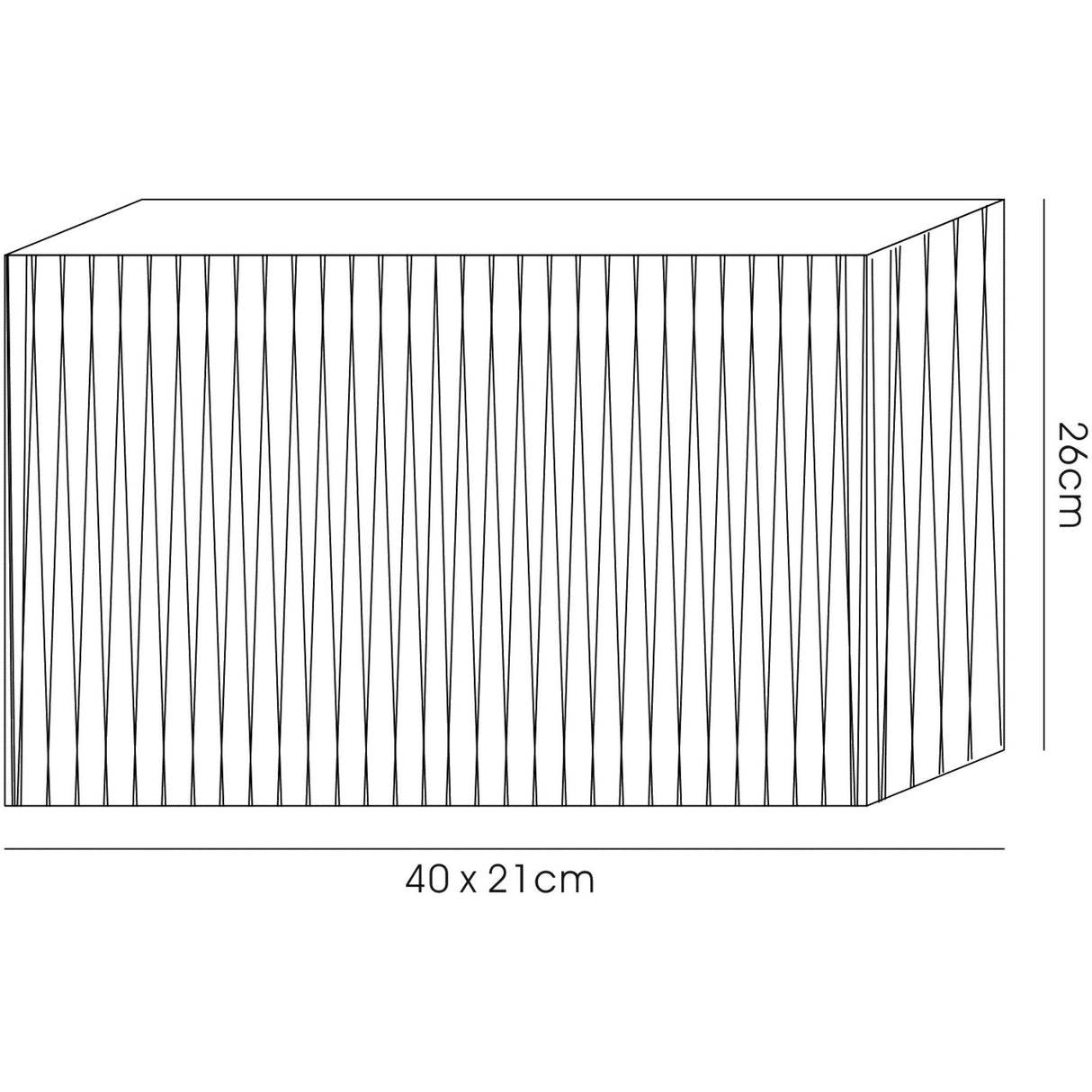 Florence Rectangle Floor Lamp Lampshade - White, 40 x 21 x 26cm