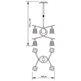 Keops 49cm Telescopic 4 Light Chandelier/Semi-Flush - Nickel