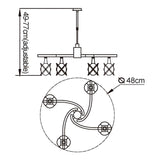 Rosa 48cm Telescopic 4 Light Chandelier/Semi-Flush - Antique Brass