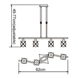 Rosa Telescopic 4 Light Linear Suspension Light - Antique Brass
