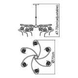 Dali 70cm Telescopic 6 Light Chandelier/Semi-Flush - Polished Chrome
