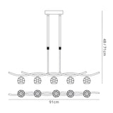 Dali Telescopic 5 Light Suspension Light/Semi-Flush - Polished Chrome
