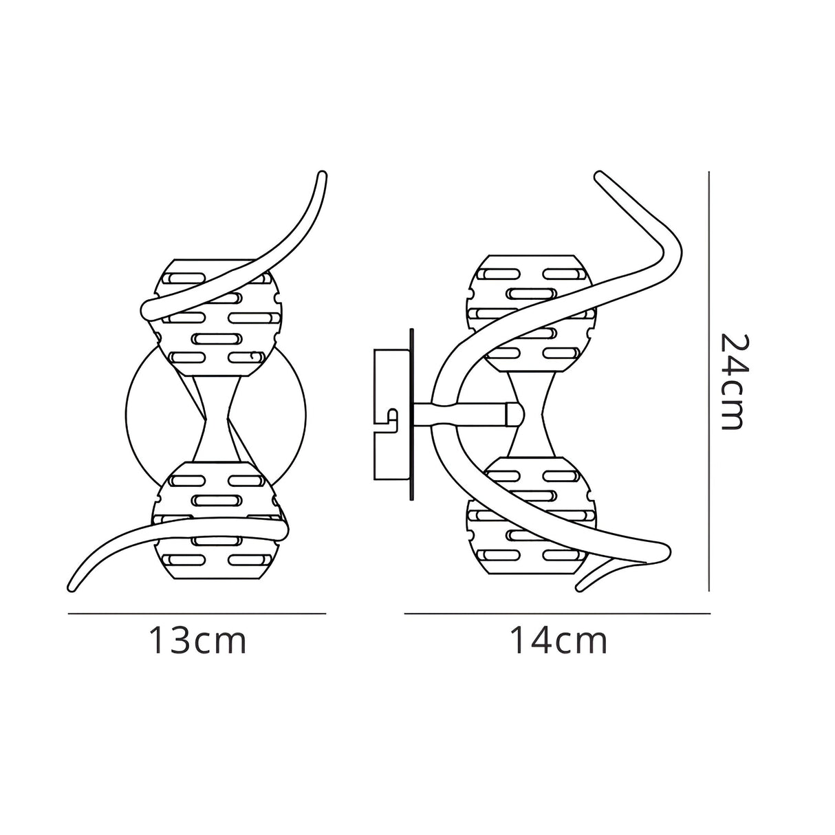 Dali 2 Light Wall Light - Polished Chrome