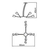 Pietra 4 Arm 8 Light Chandelier - Antique Brass