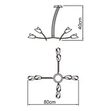 Pietra 4 Arm 8 Light Chandelier - Polished Chrome