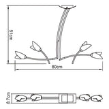 Pietra Linear 2 Arm 4 Light Chandelier - Antique Brass