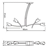 Pietra Linear 2 Arm 4 Light Chandelier - Polished Chrome