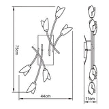 Pietra 6 Light Wall/Ceiling Light With Switch - Chrome