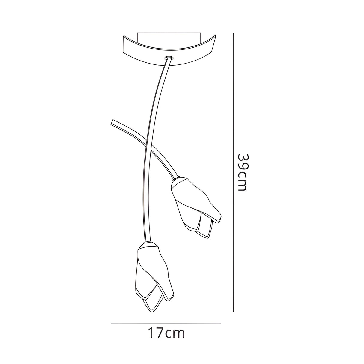 Pietra 2 Light Semi-Flush Ceiling Light – Antique Brass