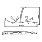 Pietra Linear 2 Arm 6 Light Chandelier - Polished Chrome