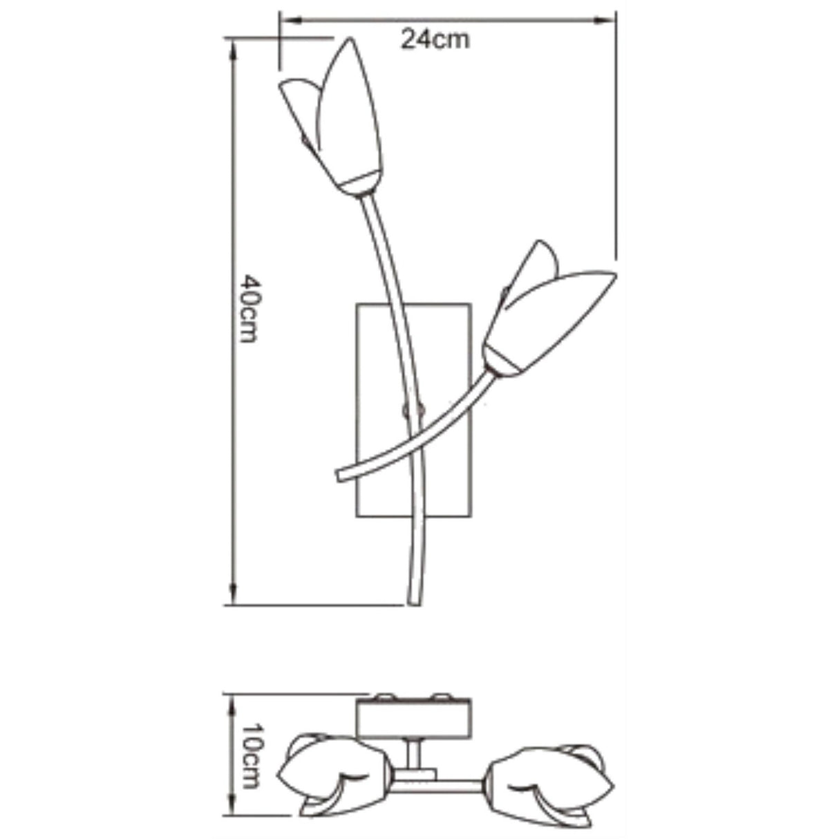 Pietra 2 Light Wall Light With Switch - Antique Brass