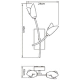 Pietra 2 Light Wall Light With Switch - Antique Brass