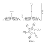 Flavia 73cm Telescopic 6 Light Chandelier/Semi-Flush - Polished Chrome