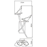 Flavia  2 Light Wall Light With Switch - Black Chrome