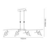 Flavia Telescopic 4 Light Adjustable Linear Suspension Light - Black Chrome