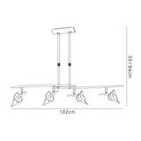 Flavia Telescopic 4 Light Adjustable Linear Suspension Light - Polished Chrome