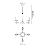 Viena 53cm Telescopic Round 4 Light Chandelier - Antique Brass