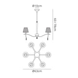 Siena 63cm 6 Light Amber Crystal Chandelier - Brass With Amber Shades