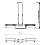 Duna 83cm 3 Light Linear Suspension Light - Polished Chrome & White