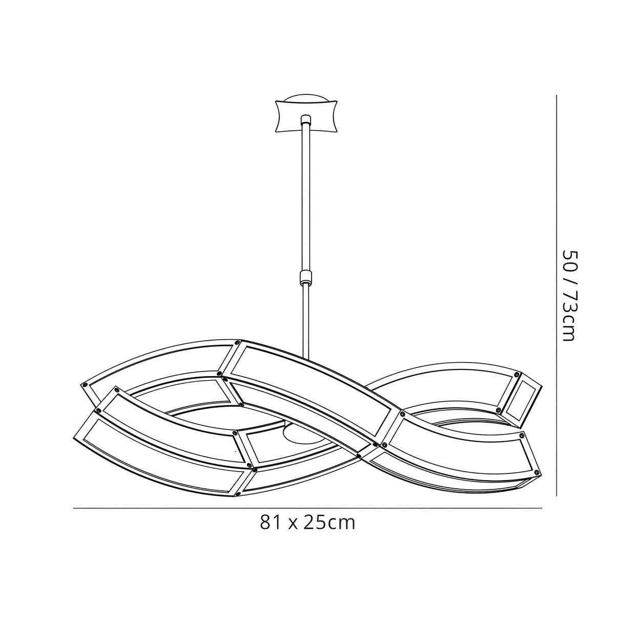 Duna 81cm 6 Light Linear Suspension Light - Polished Chrome & White