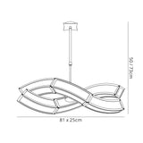 Duna 81cm 6 Light Linear Suspension Light - Polished Chrome & White