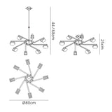 Alfa 80cm Chandelier 8 Light - Polished Chrome