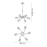 Alfa 63cm 6 Light Chandelier/Semi-Flush - Antique Brass