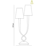 Paola 2 Light Table Lamp - Silver Painted With Black Shades