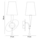 Paola 1 Light Wall Light With Switch - Silver With Black Shade