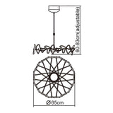 Otto 65cm Ring 24 Light Glass Chandelier - Chrome & Black