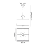 Akira 4 Light Pendant Light - Brass With Black Shade