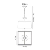 Akira 4 Light Pendant Light - Brass With Cream Shade