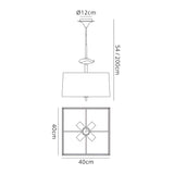 Akira 4 Light Pendant Light - Chrome With Cream Shade