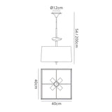 Akira 4 Light Pendant Light - Chrome With Black Shade