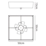 Akira 4 Light Square Flush Ceiling Light - Black