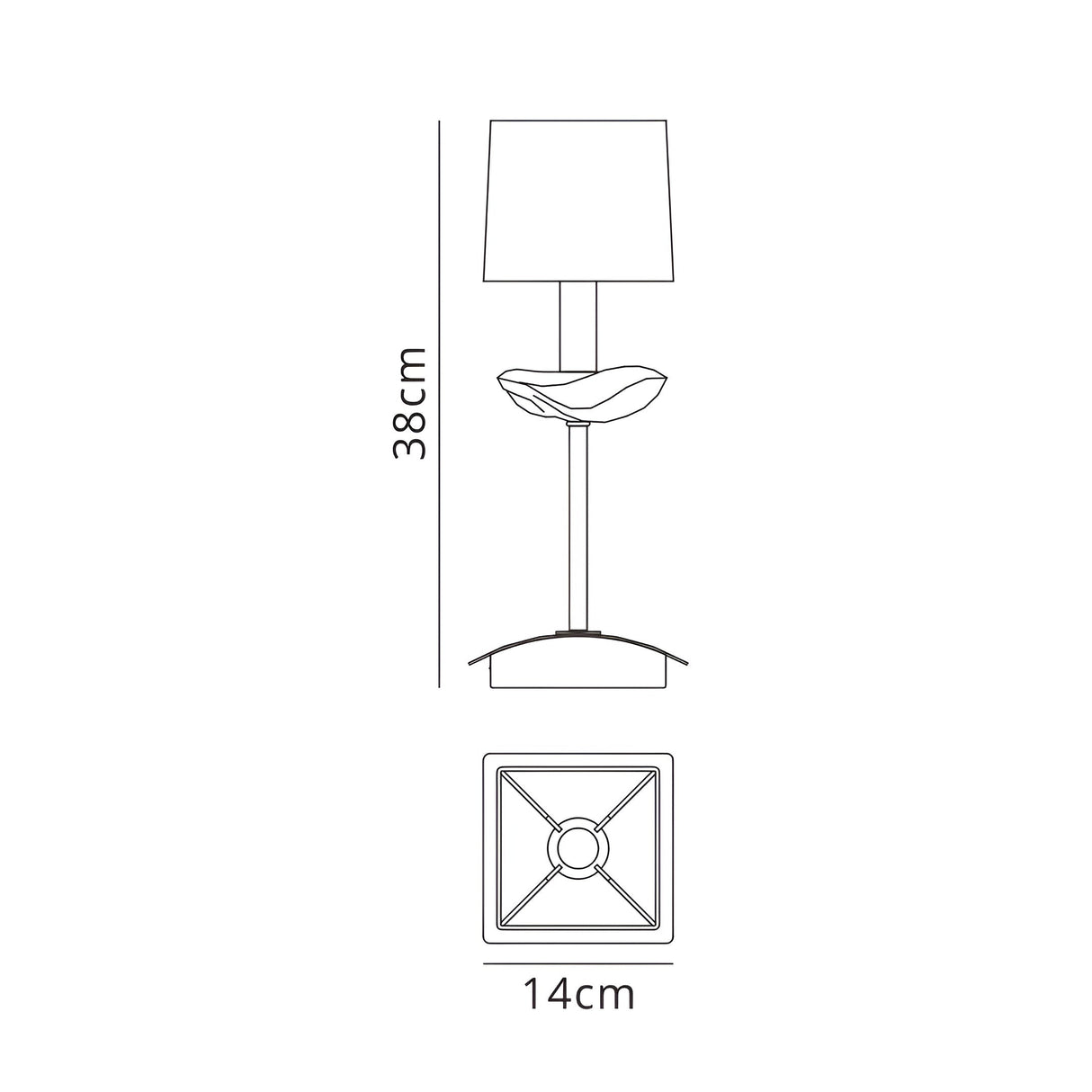 Akira 1 Light Table Lamp - Brass With Cream Shade