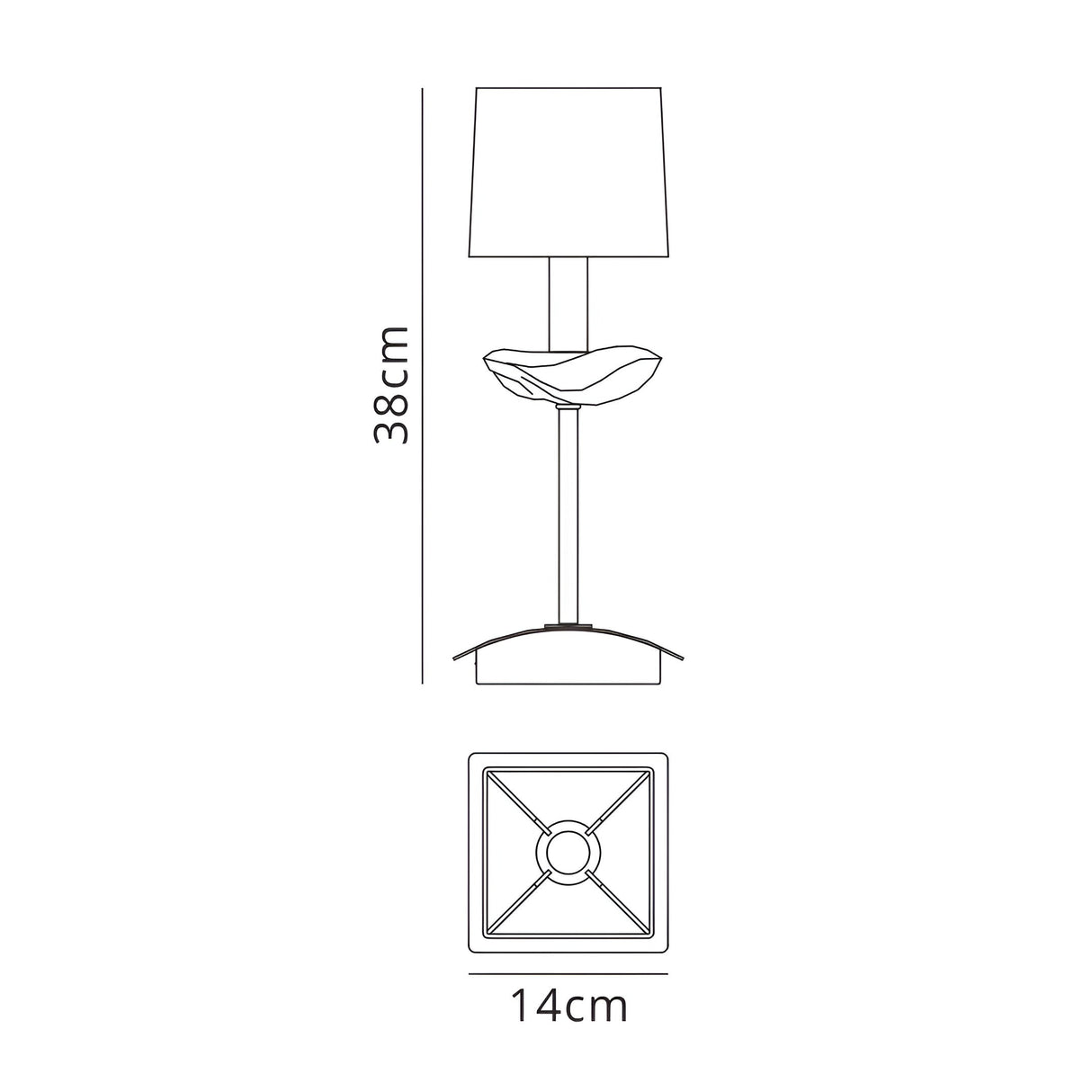 Akira 1 Light Table Lamp - Chrome With Black Shade